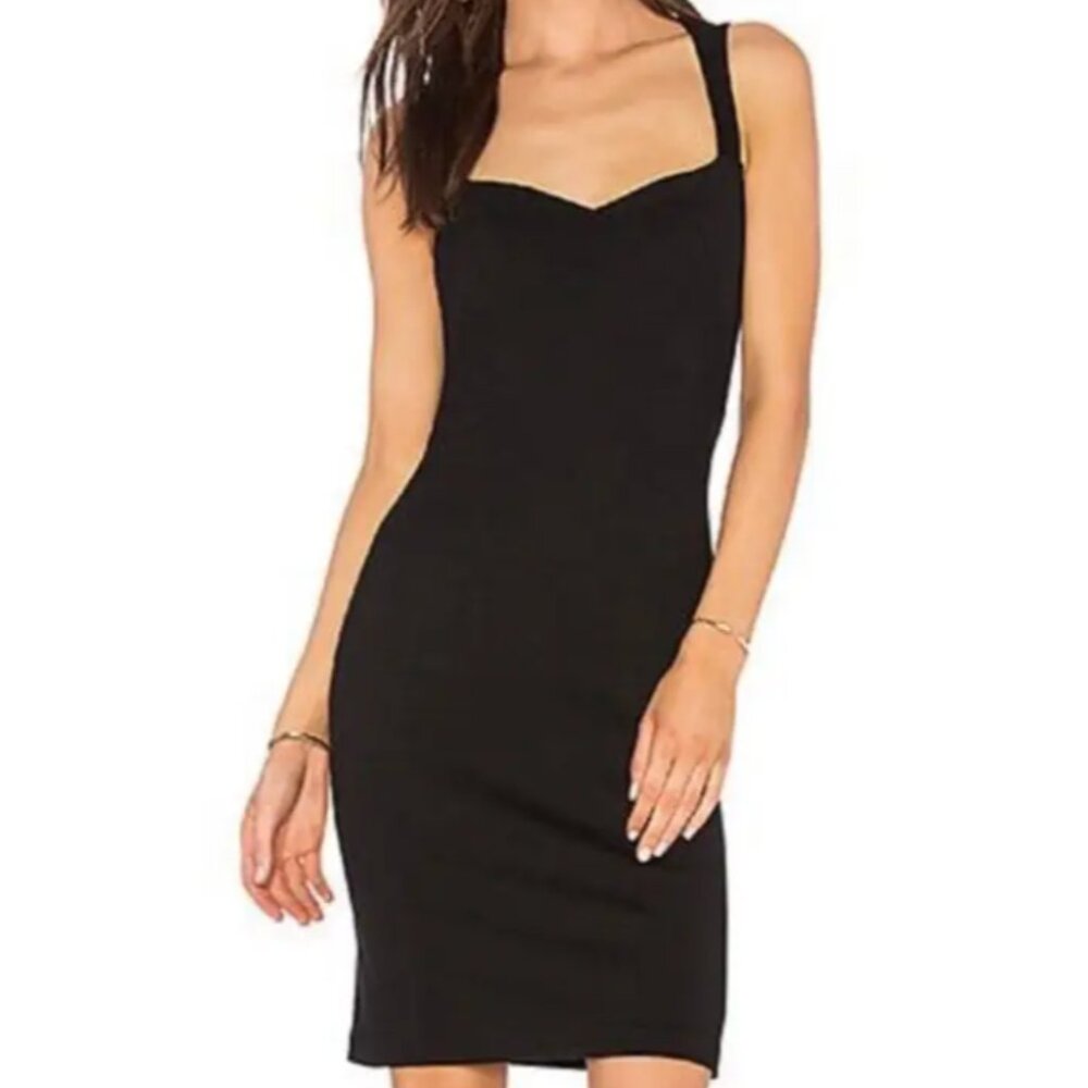 L'Agence Black Cocktail Dress Sweetheart Neckline Open Upper Back Size XS